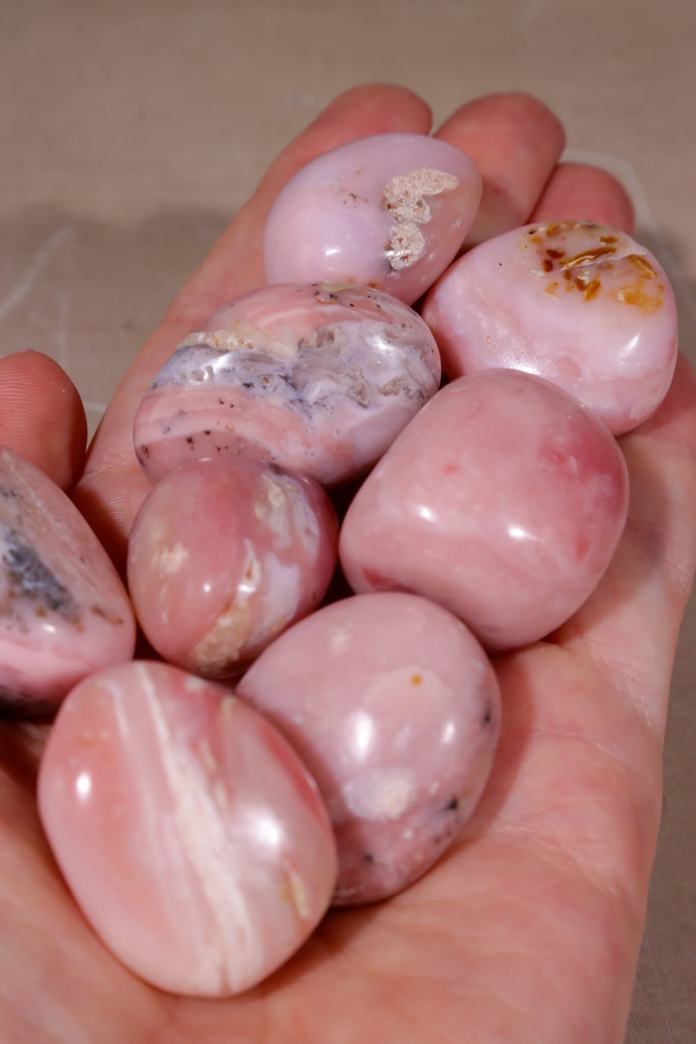 Pink Opal Tumbles | 28mm | Peru Tumblestones Tali & Loz Crystals