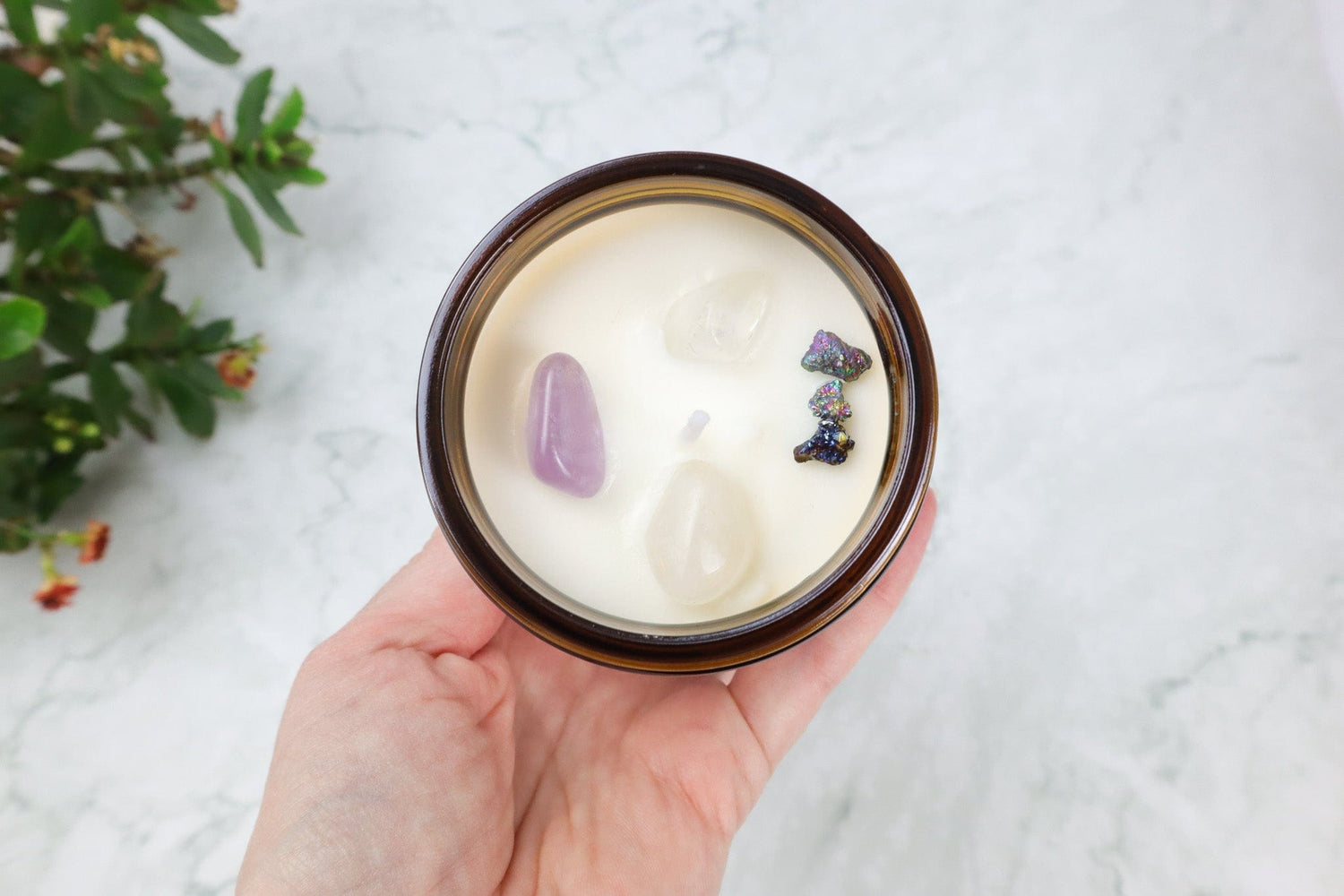 Pisces Candle with Amethyst - Tali & Loz Crystals