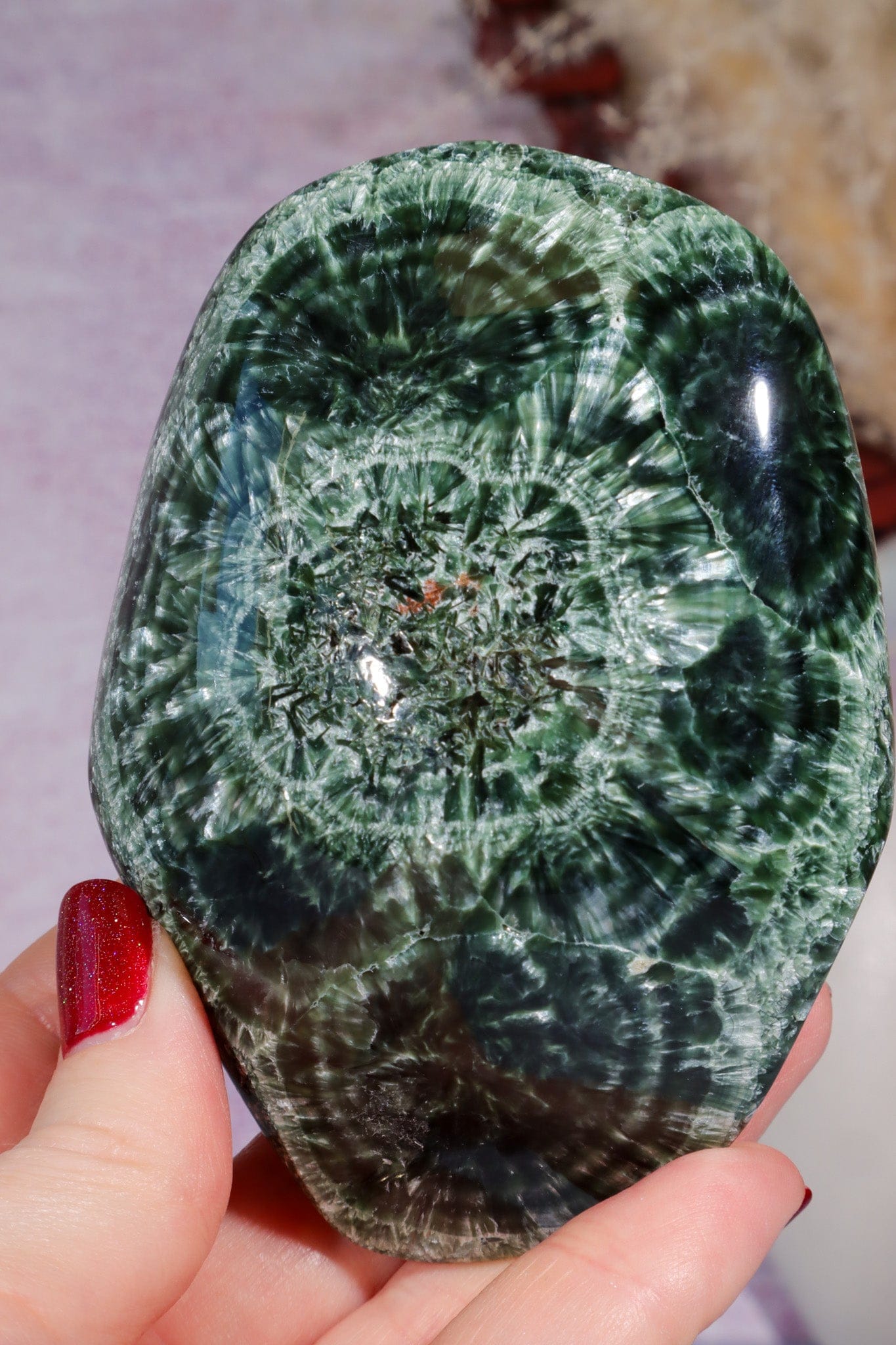 Polished Seraphinite Specimen 334gr, Russia Specimen Tali & Loz Crystals