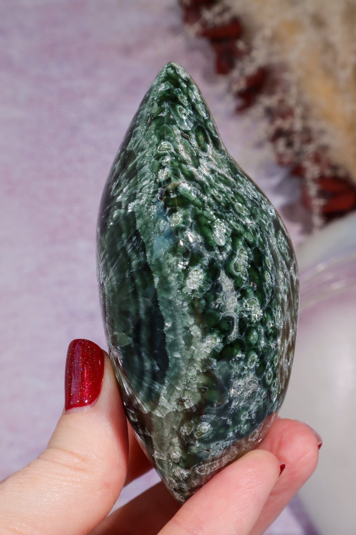 Polished Seraphinite Specimen 334gr, Russia Specimen Tali & Loz Crystals