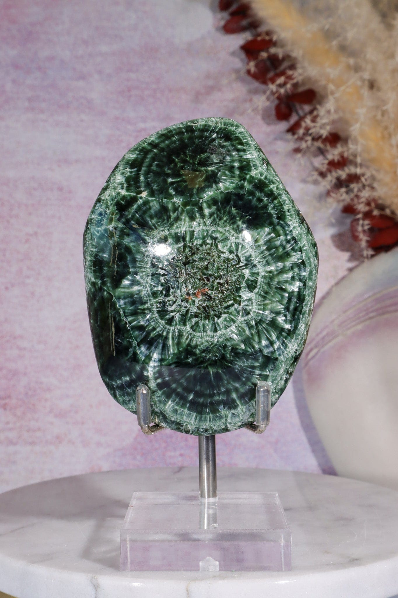 Polished Seraphinite Specimen 334gr, Russia Specimen Tali & Loz Crystals