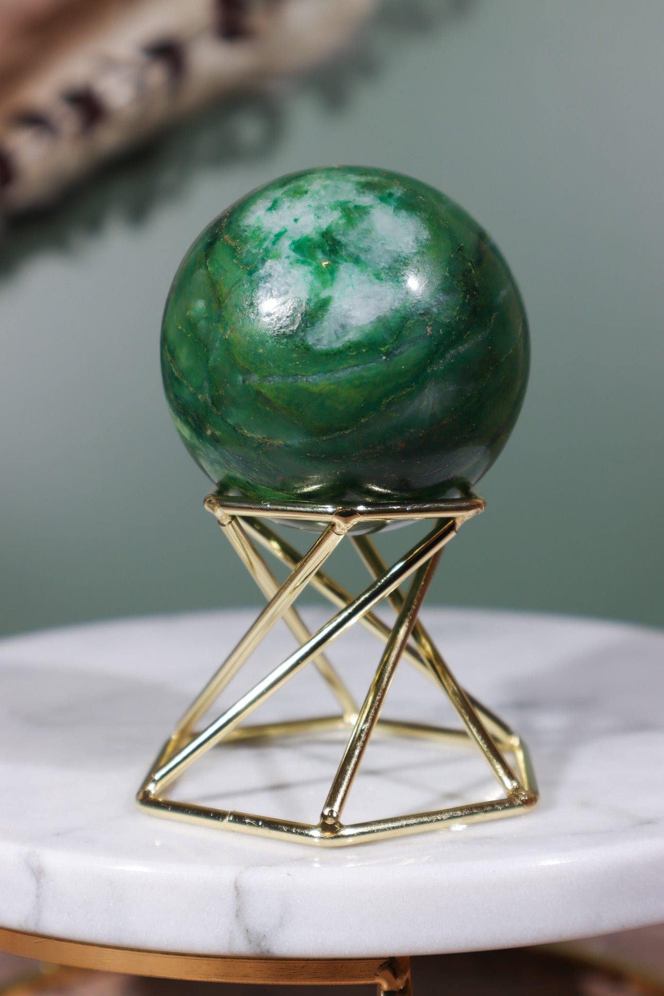 Polished Swazi Jade (Nephrite) Sphere Spheres Tali & Loz Crystals