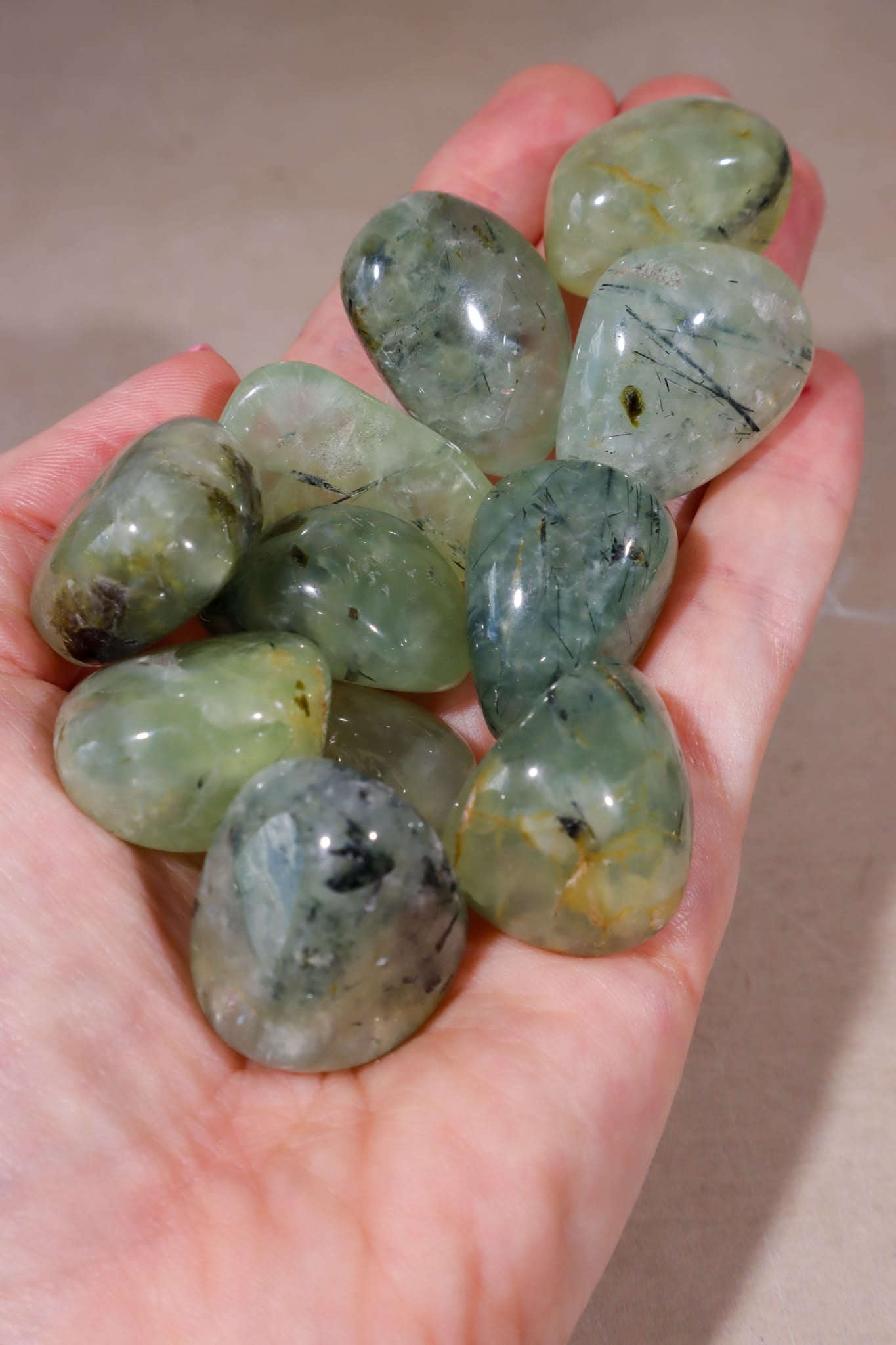 Prehnite Tumblestones | 20-30mm | Australia Tumblestones Tali & Loz Crystals