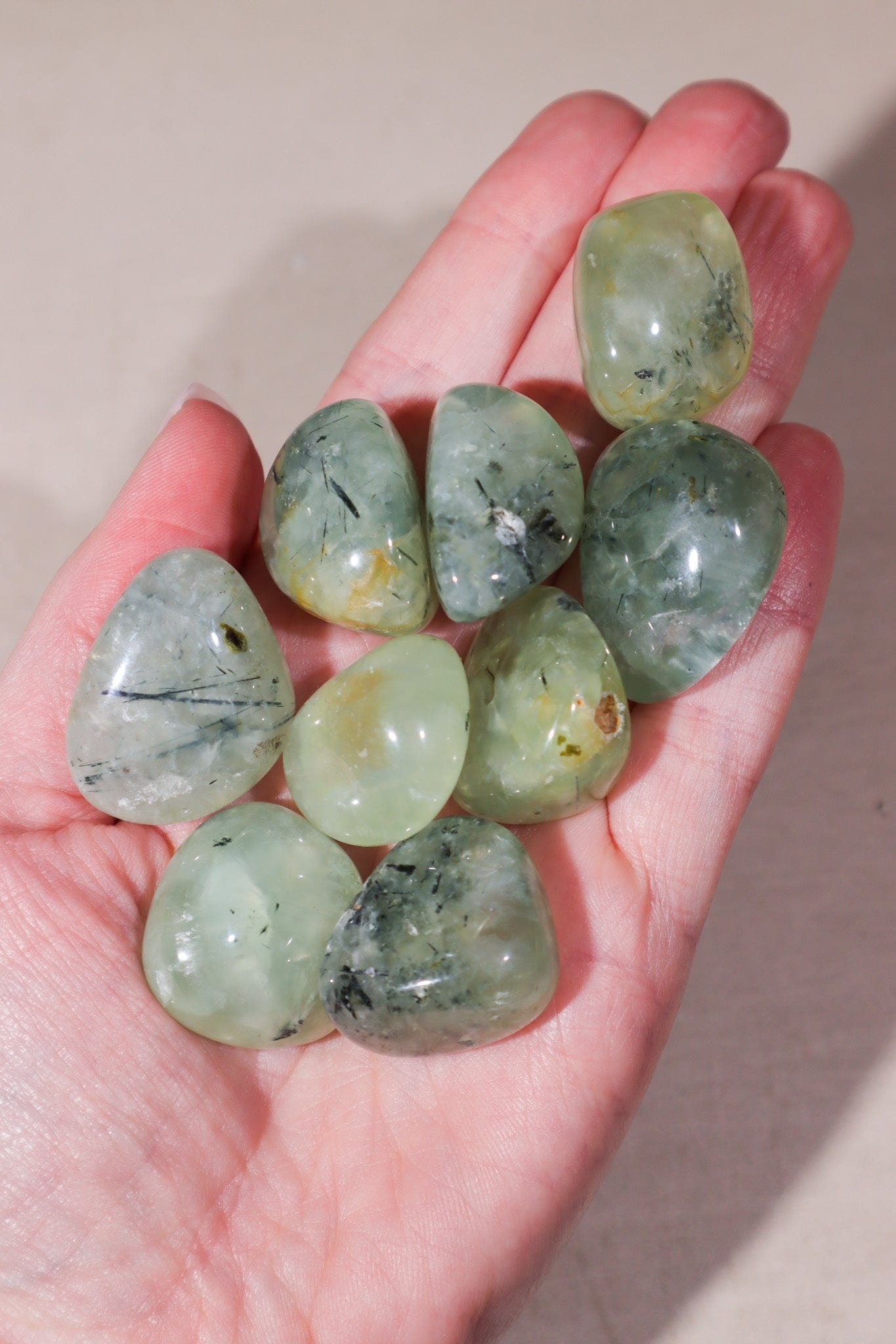 Prehnite Tumblestones 20-30mm - Tali & Loz Crystals