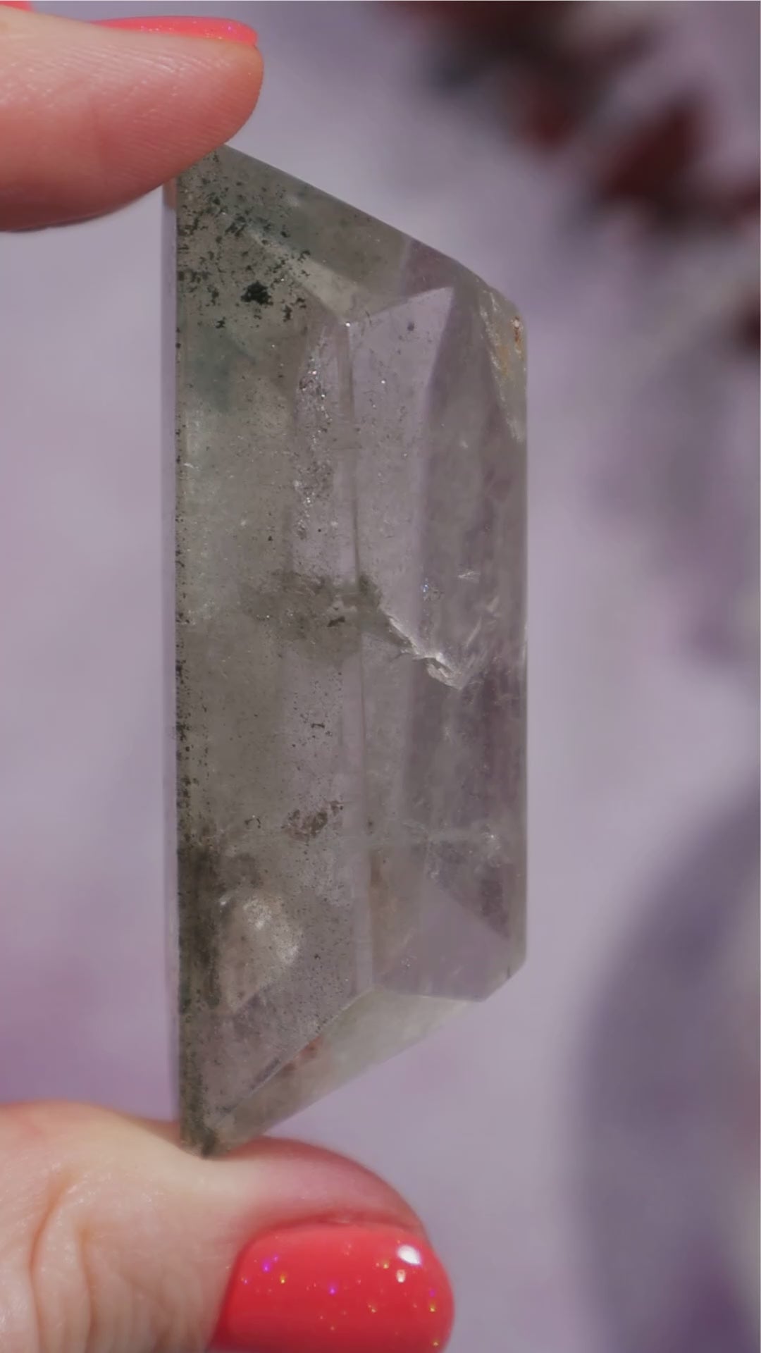 Clear Quartz Freeform with Chlorite Inclusions 6.3cm