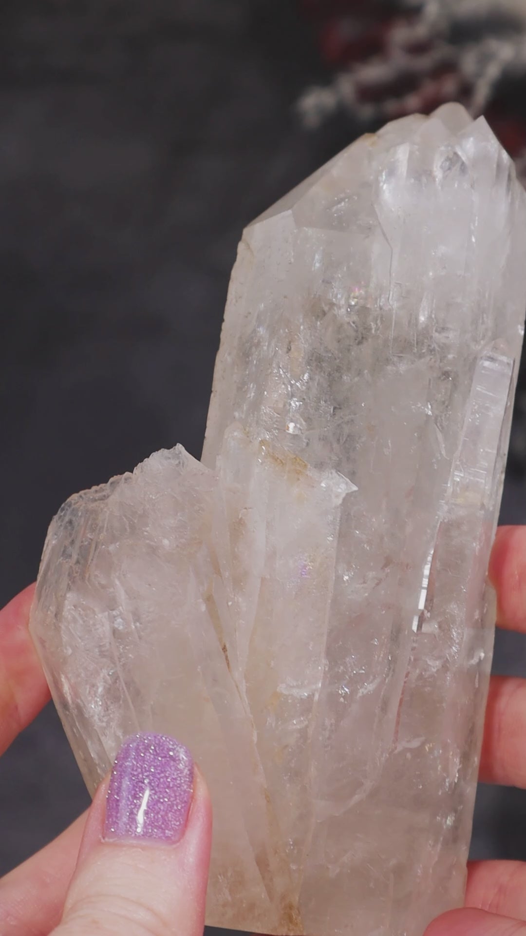 Multi Terminated Quartz Tower with Self Healed Termination 13cm