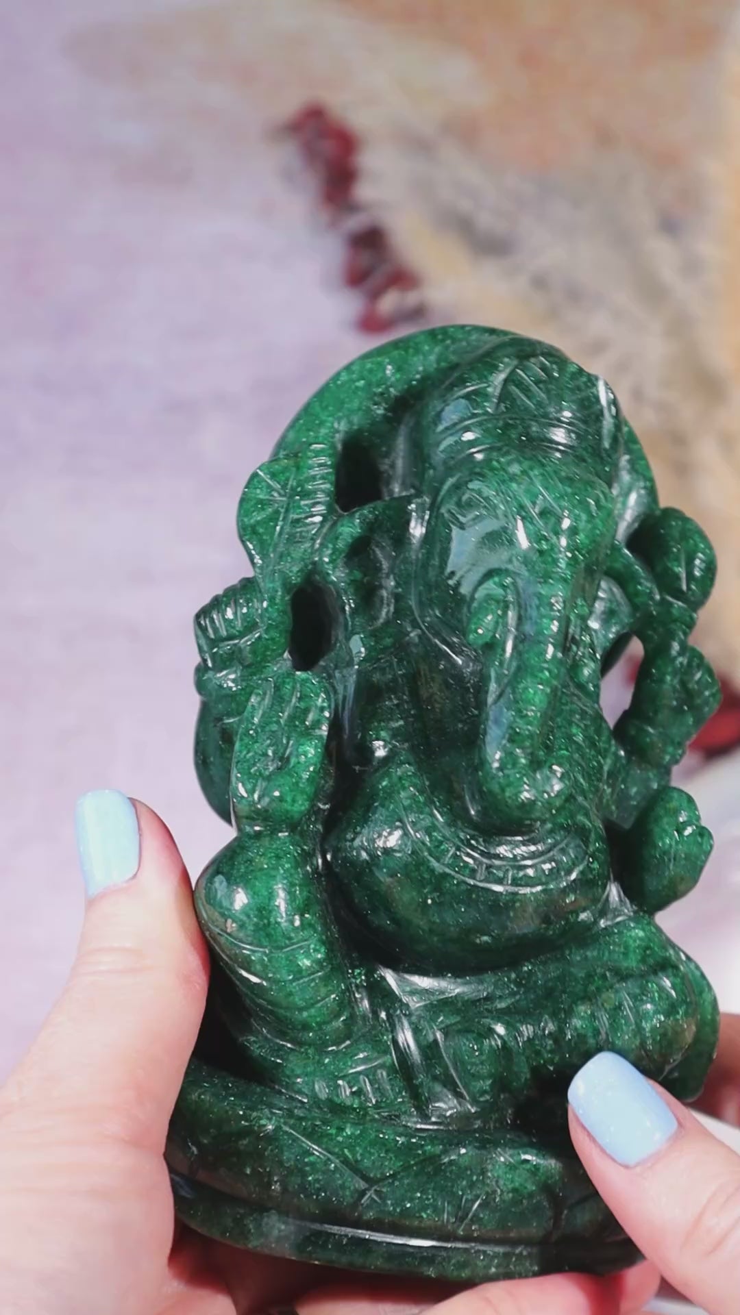 Dark Green Aventurine Ganesh, New Zealand 0.9KG