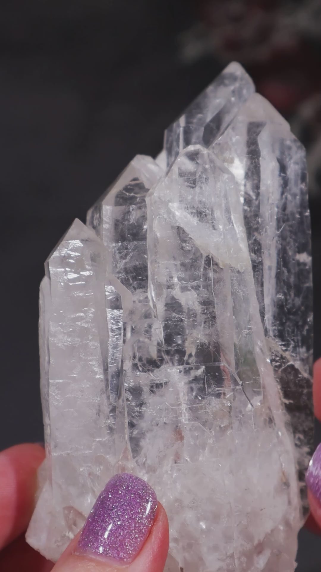 Clear Quartz Cluster With Elestial Etchings 10.5cm