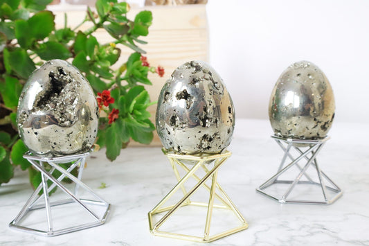 Pyrite Druzy Eggs - Abundance/Confidence Eggs Tali & Loz