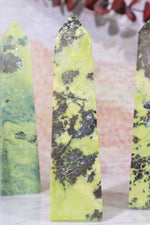 Pyrite In Serpentine Towers, Intuitively Chosen Towers Tali & Loz Crystals