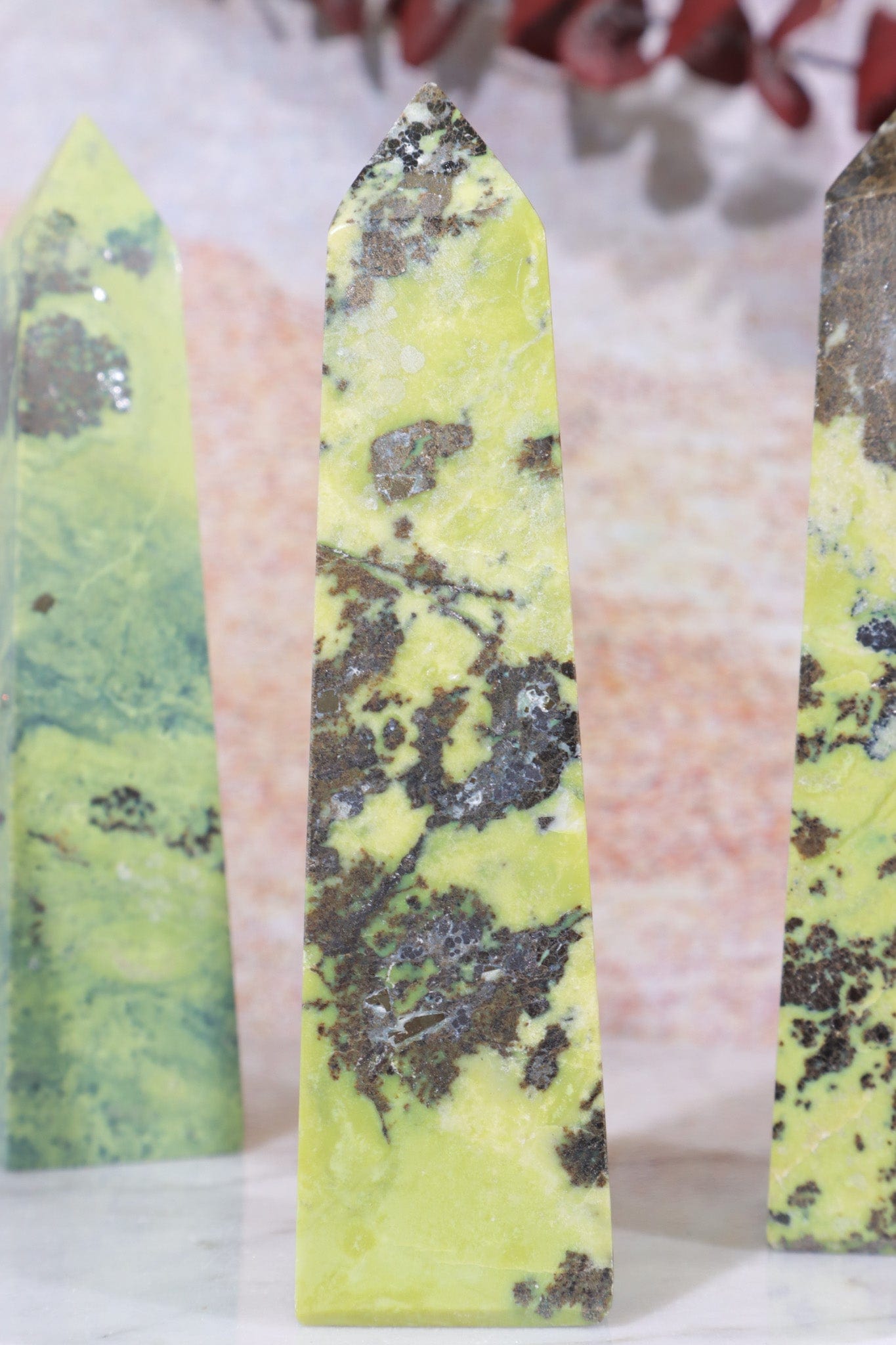 Pyrite In Serpentine Towers, Intuitively Chosen Towers Tali & Loz Crystals