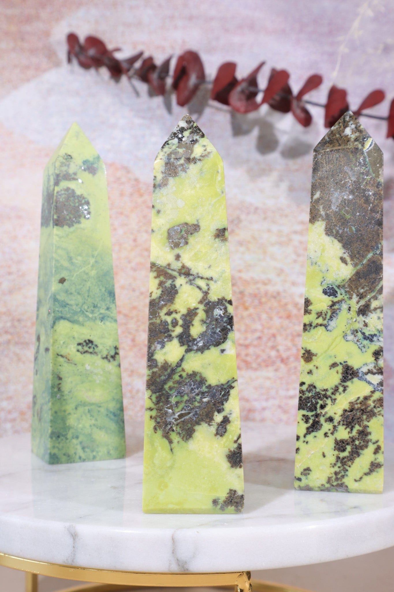 Pyrite In Serpentine Towers, Intuitively Chosen Towers Tali & Loz Crystals