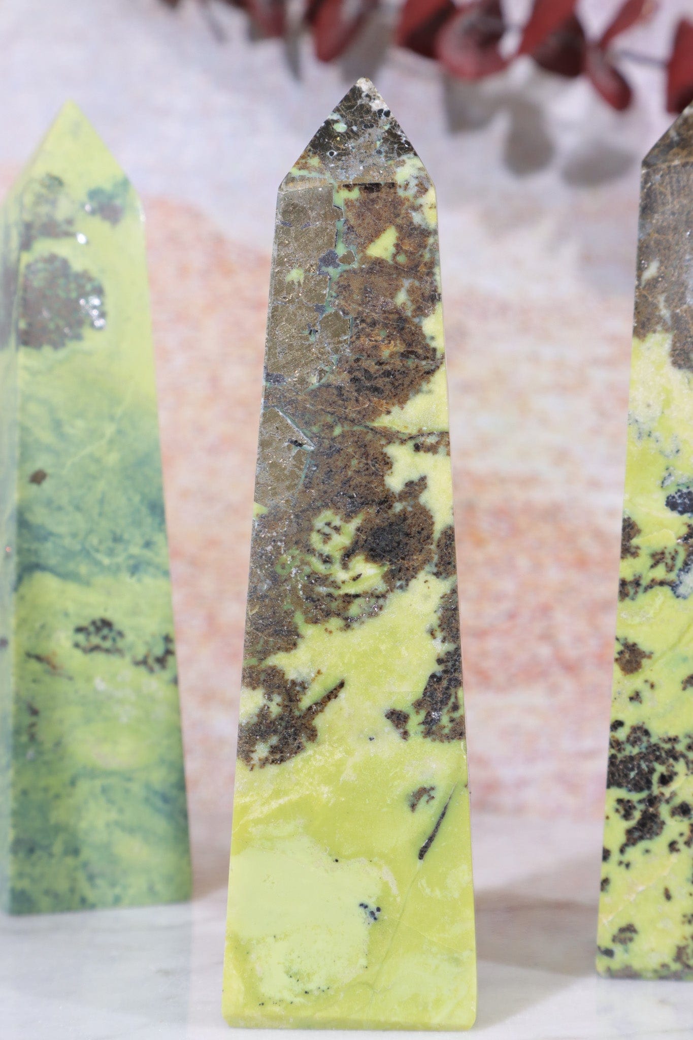 Pyrite In Serpentine Towers, Intuitively Chosen Towers Tali & Loz Crystals