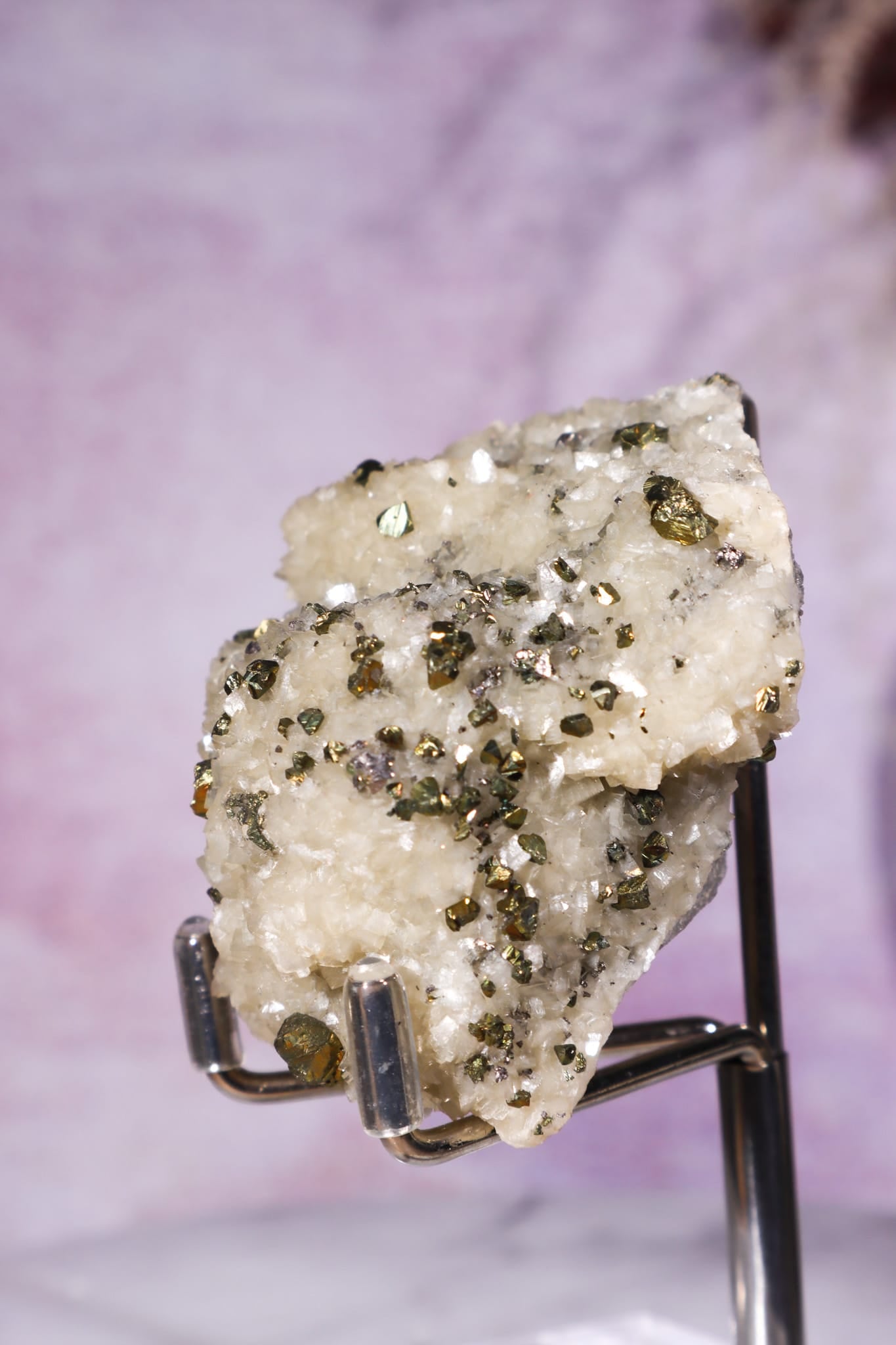 Pyrite on Dolomite Mineral Specimen 6.3cm Tali & Loz Crystals