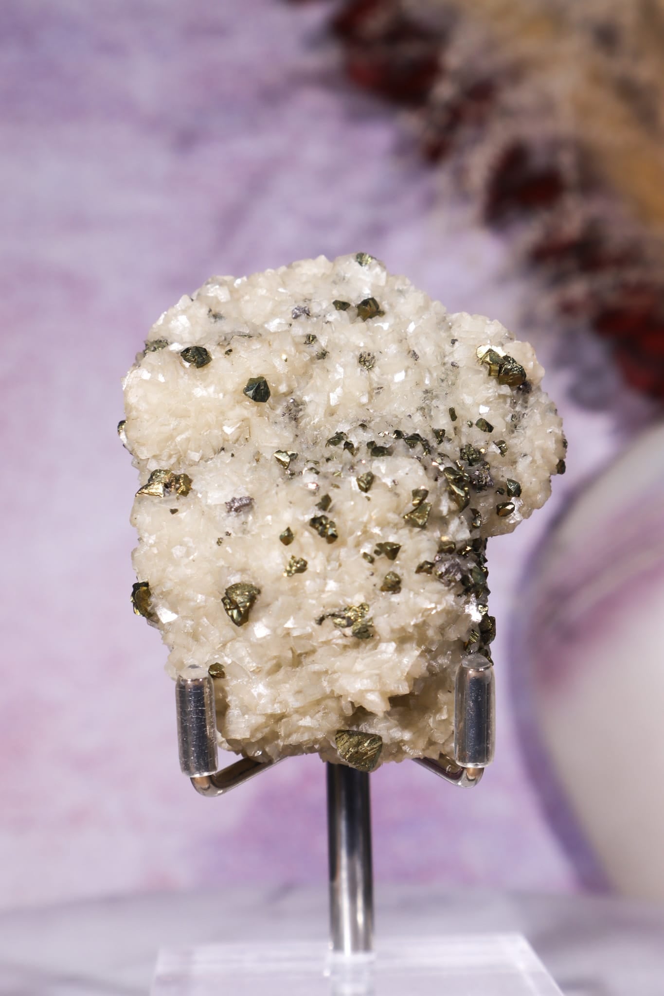 Pyrite on Dolomite Mineral Specimen 6.3cm Tali & Loz Crystals