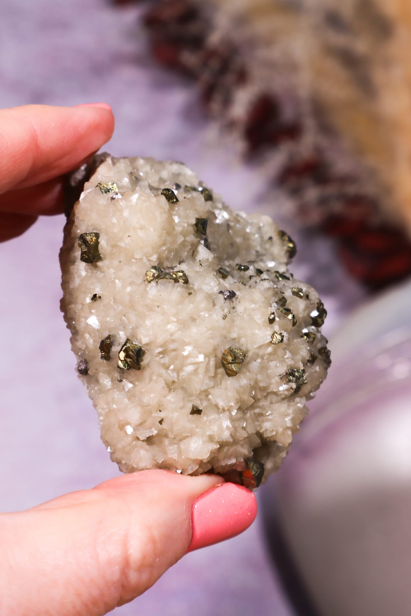 Pyrite on Dolomite Mineral Specimen 6.3cm Tali & Loz Crystals