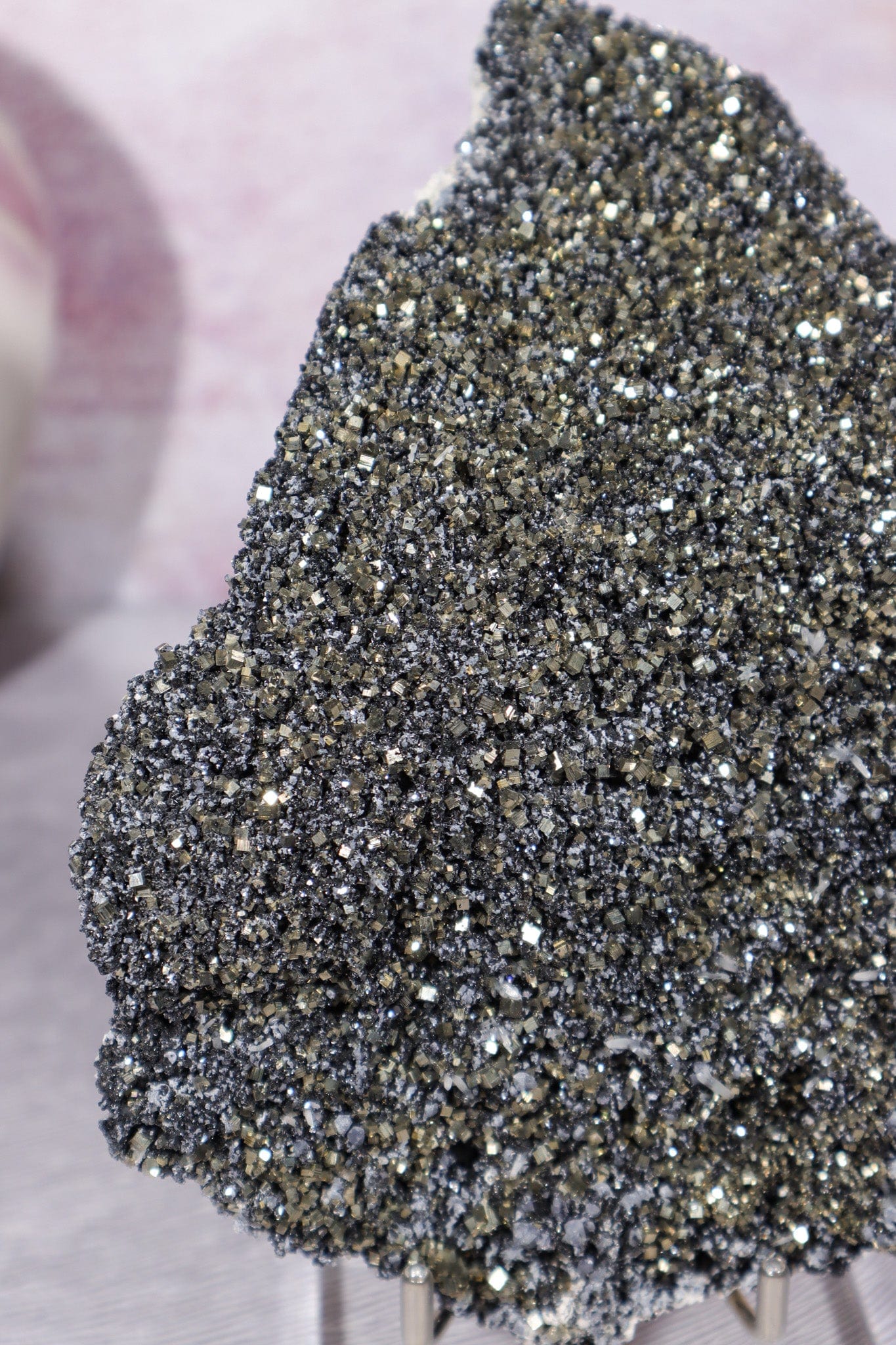 Pyrite With Galena And Quartz Details, Bulgaria 18.5cm Minerals Tali & Loz