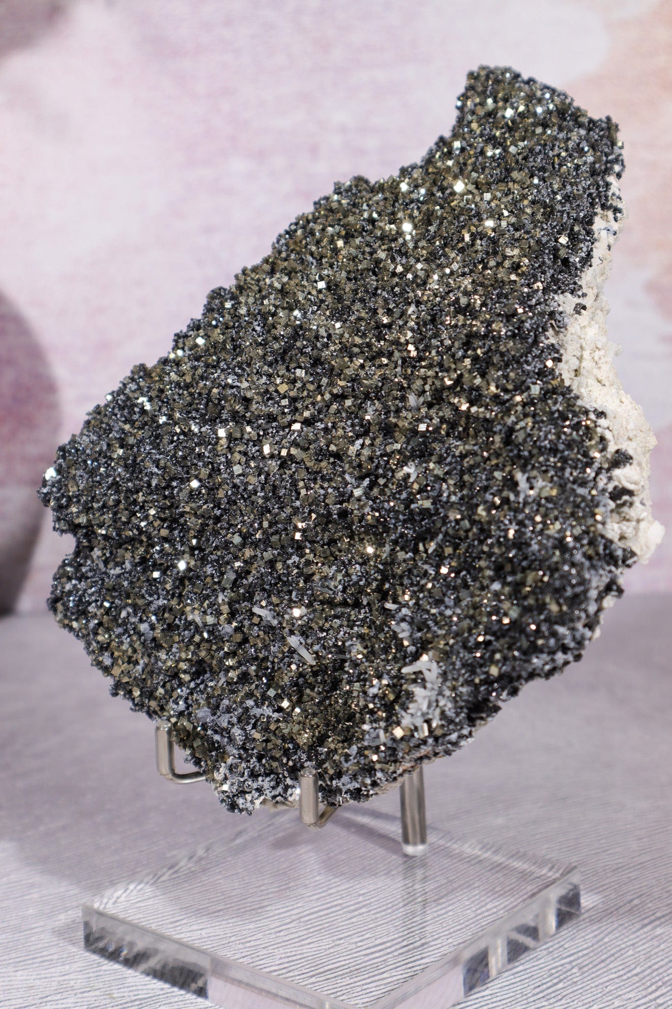 Pyrite With Galena And Quartz Details, Bulgaria 18.5cm Minerals Tali & Loz