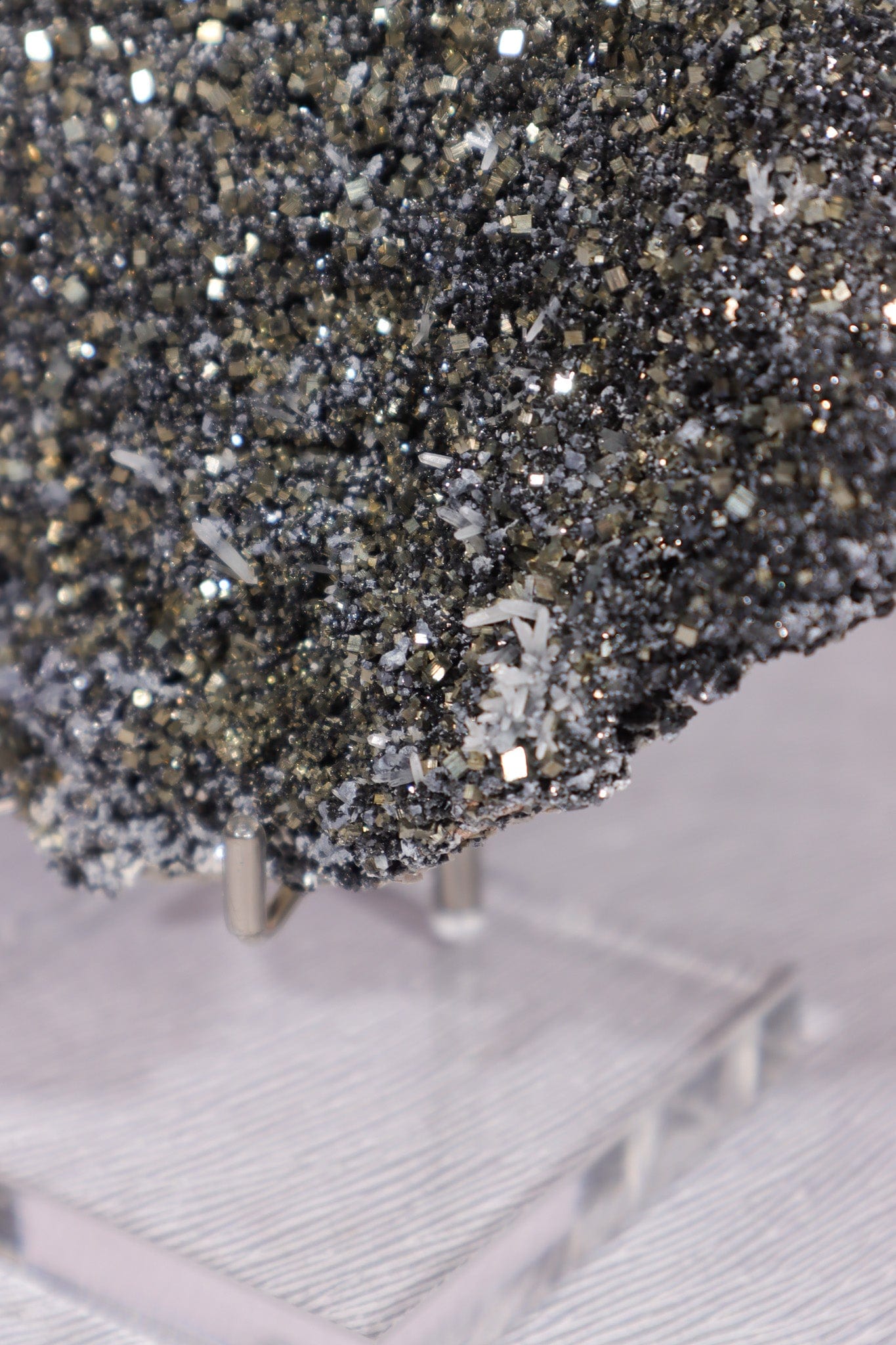 Pyrite With Galena And Quartz Details, Bulgaria 18.5cm Minerals Tali & Loz