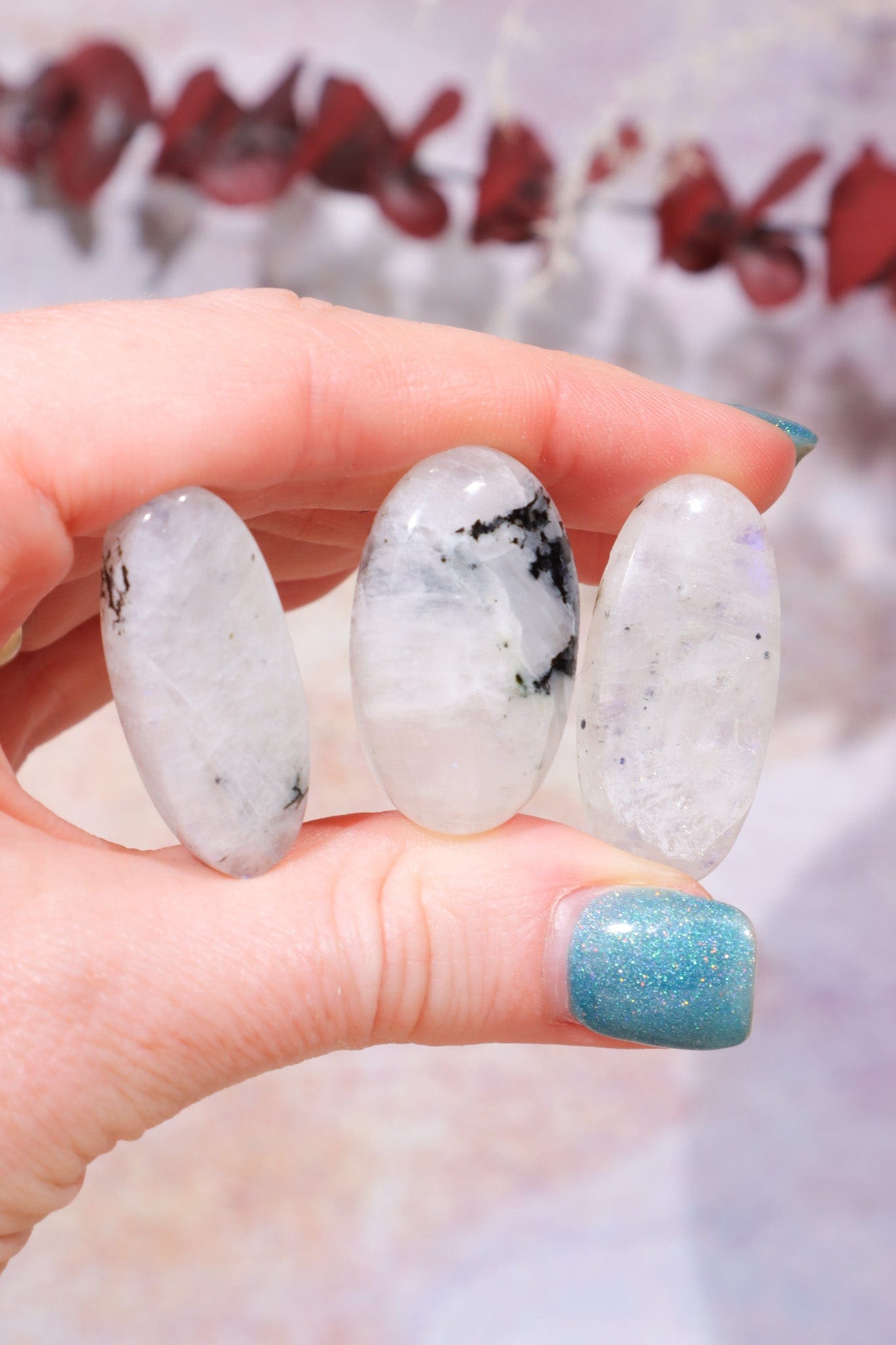 Rainbow Moonstone Cabochons Round and Oval Cabochons Oval Large (3cm) Tali & Loz Crystals