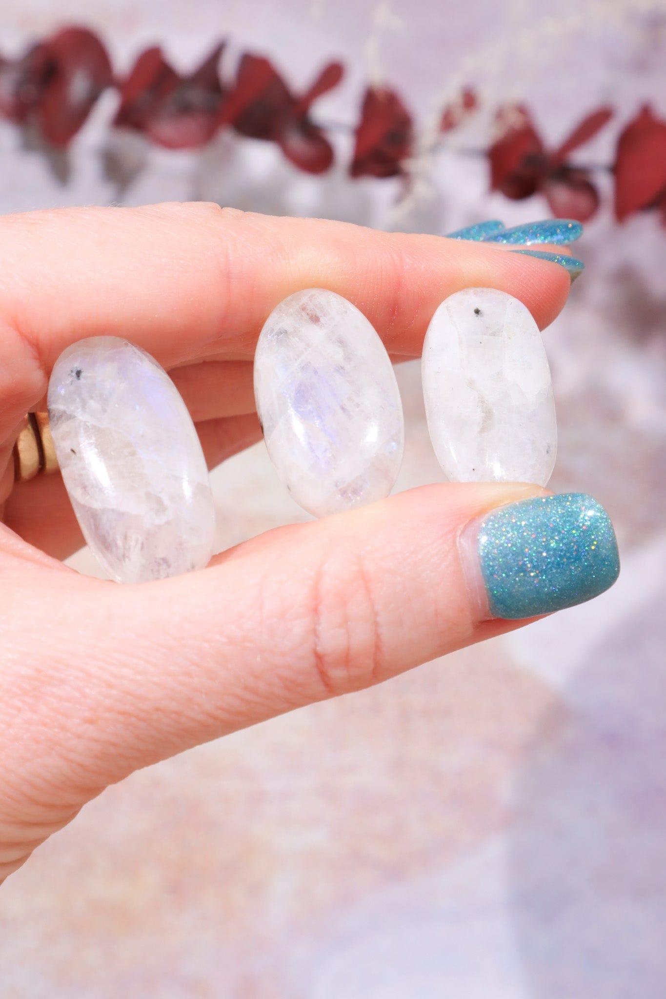 Rainbow Moonstone Cabochons Round and Oval Cabochons Oval Small (2/2.5cm) Tali & Loz Crystals