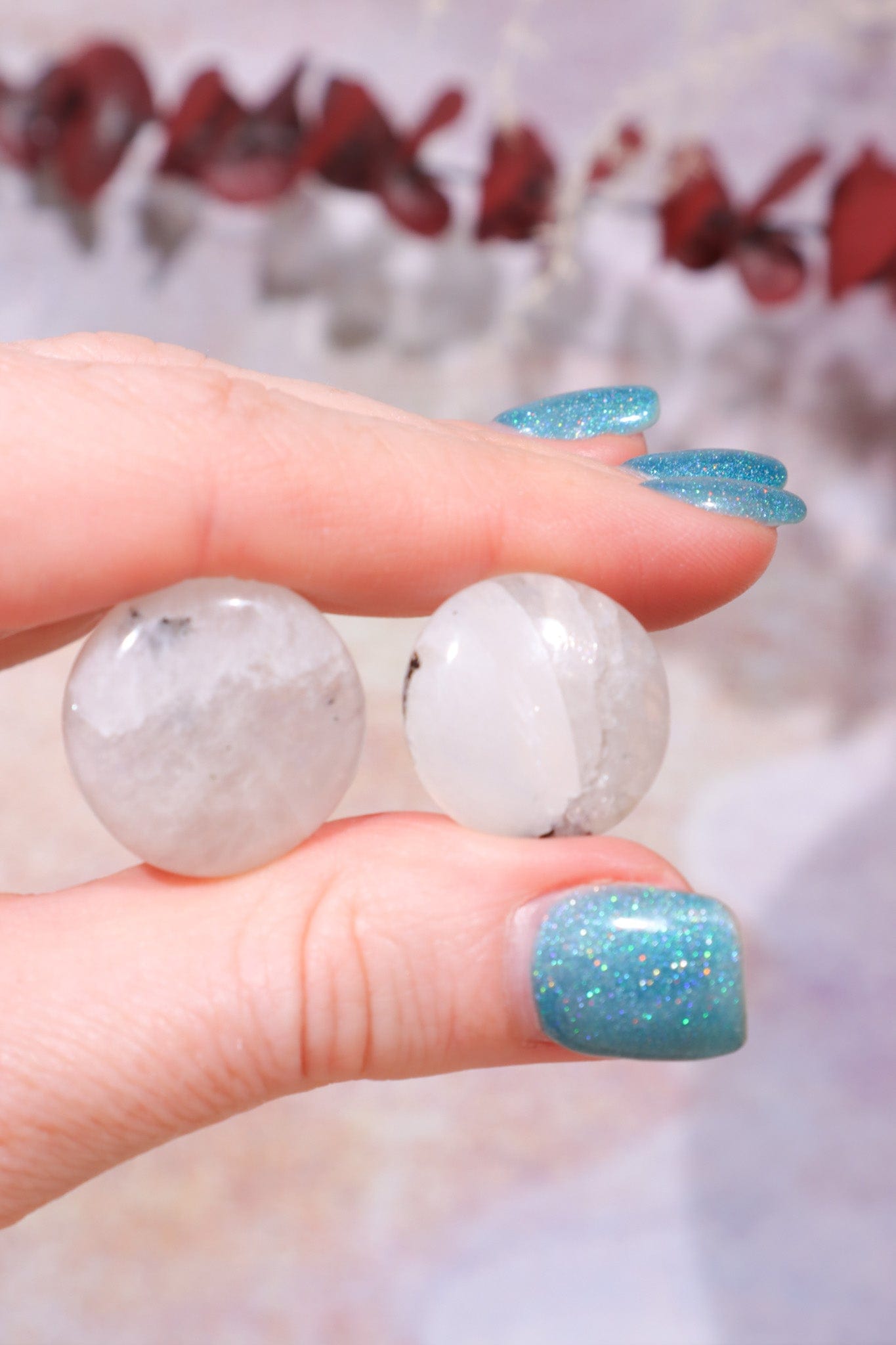 Rainbow Moonstone Cabochons Round and Oval Cabochons Tali & Loz Crystals
