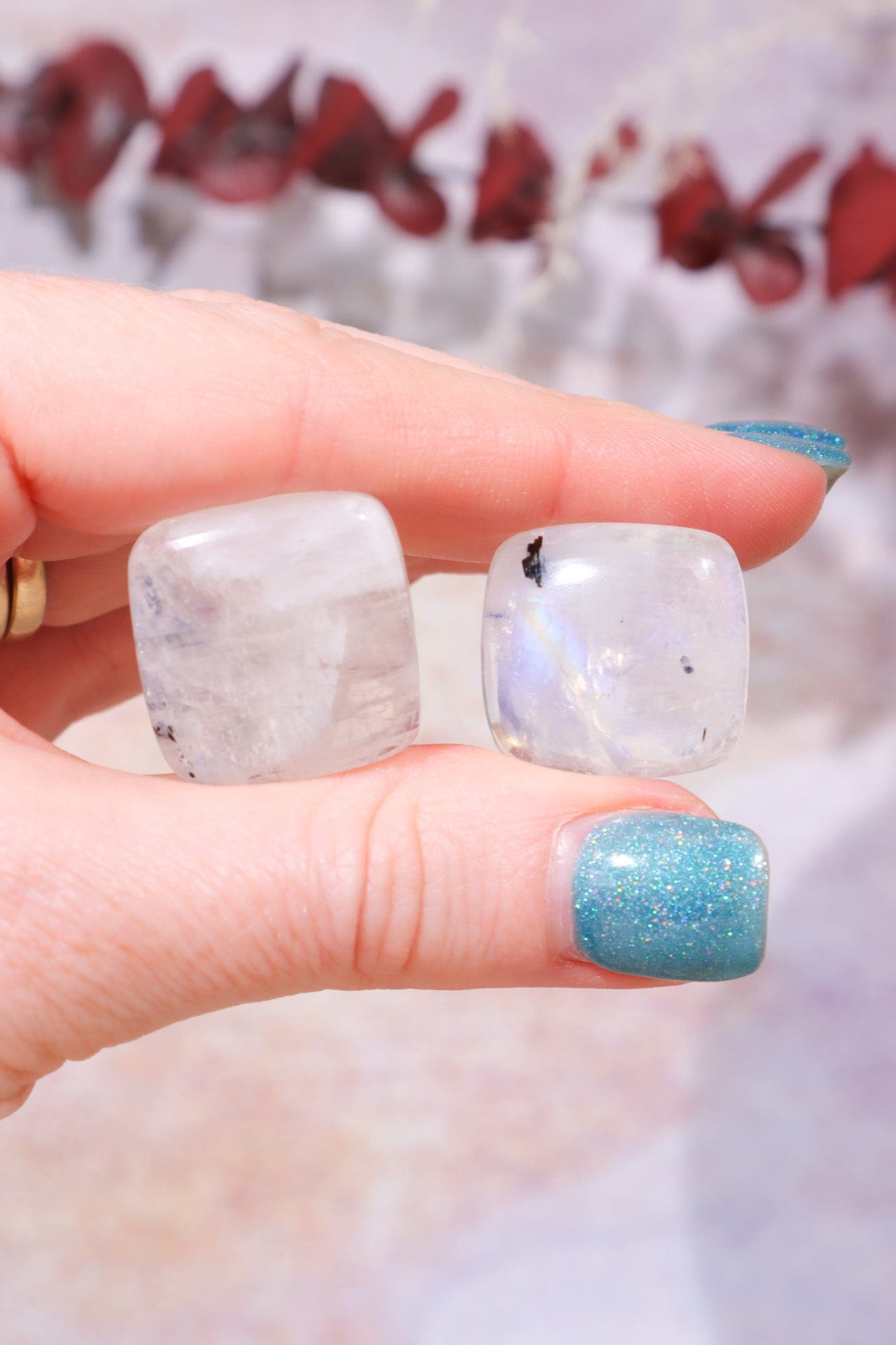 Rainbow Moonstone Cabochons Square and Rectangle Cabochons Square (1.5/2cm) Tali & Loz Crystals