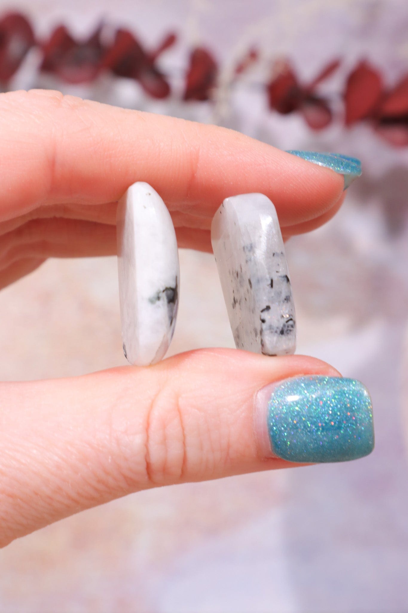 Rainbow Moonstone Cabochons Square and Rectangle Cabochons Tali & Loz Crystals