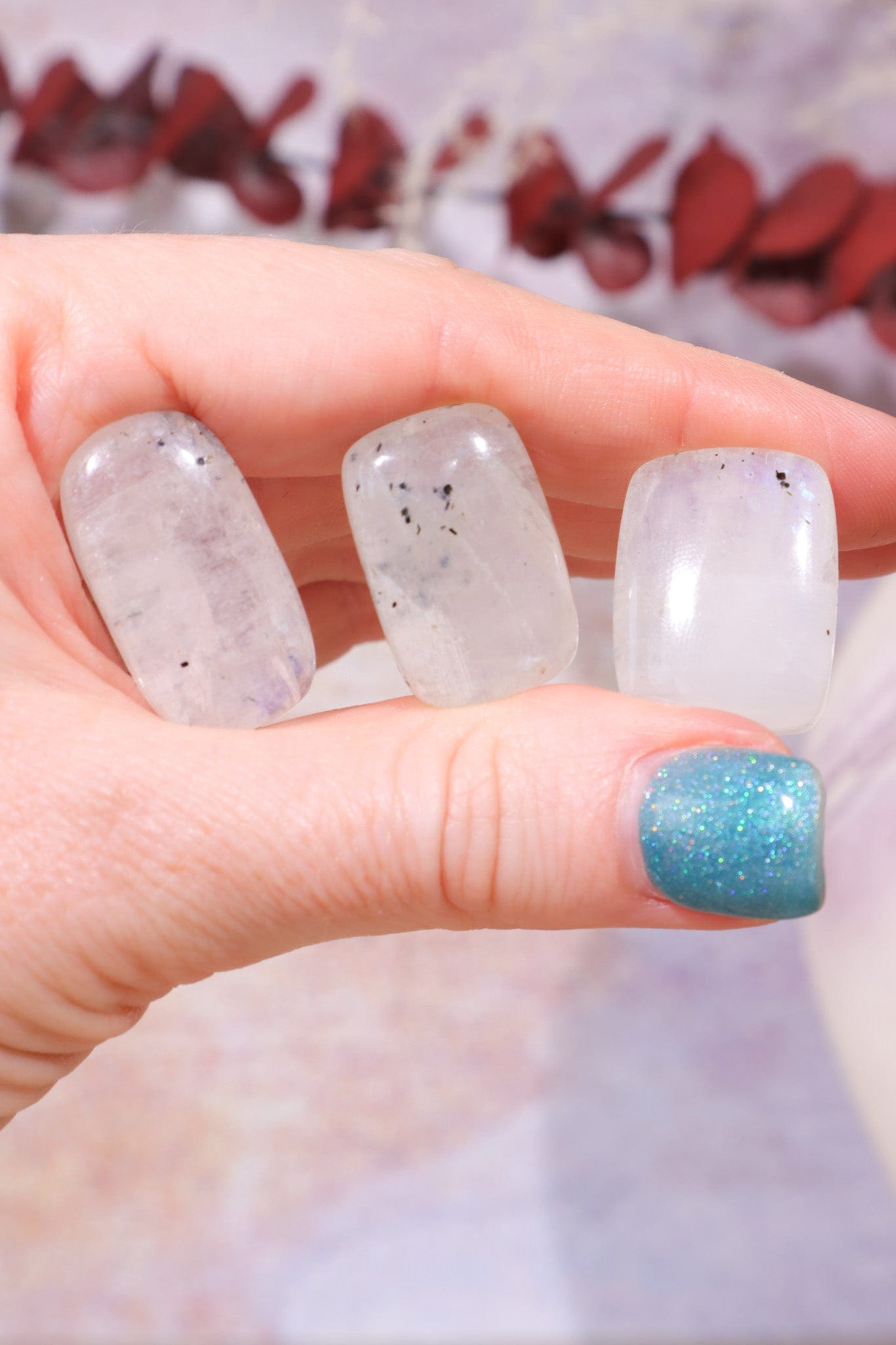 Rainbow Moonstone Cabochons Square and Rectangle Cabochons Tali & Loz Crystals