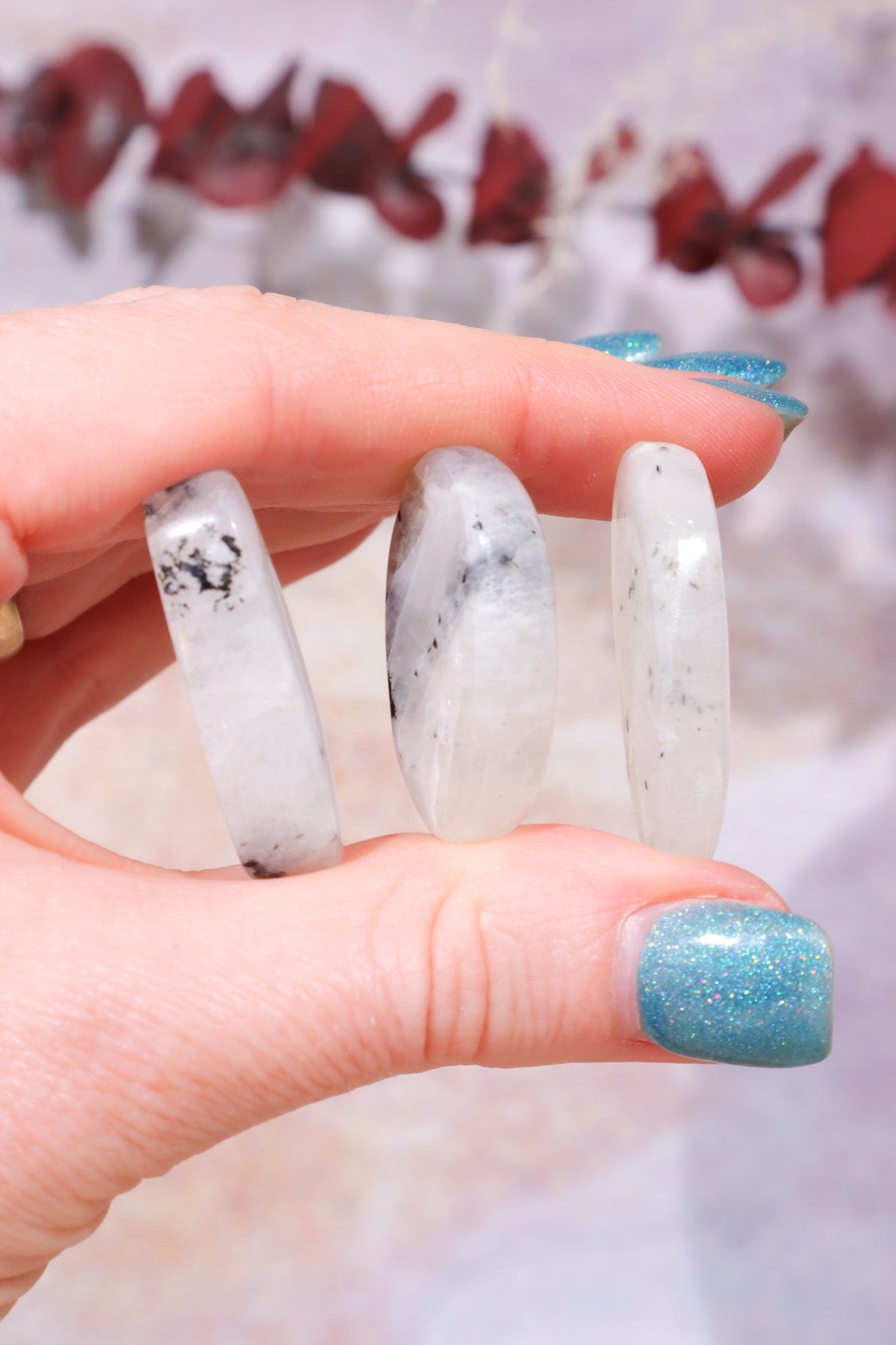 Rainbow Moonstone Cabochons Teardrops Cabochons Tali & Loz Crystals