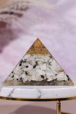Rainbow Moonstone Orgone Pyramid 6.5cm - Tali & Loz Crystals
