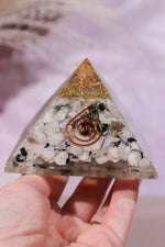 Rainbow Moonstone Orgone Pyramid 6.5cm - Tali & Loz Crystals