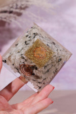 Rainbow Moonstone Orgone Pyramid 6.5cm - Tali & Loz Crystals