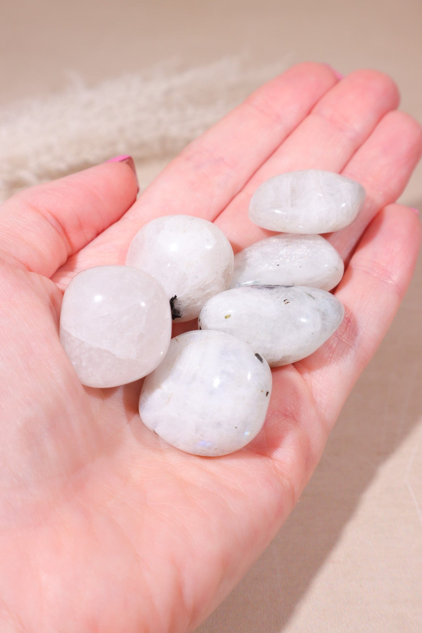 Rainbow Moonstone Tumblestones 20-30mm - Tali & Loz Crystals