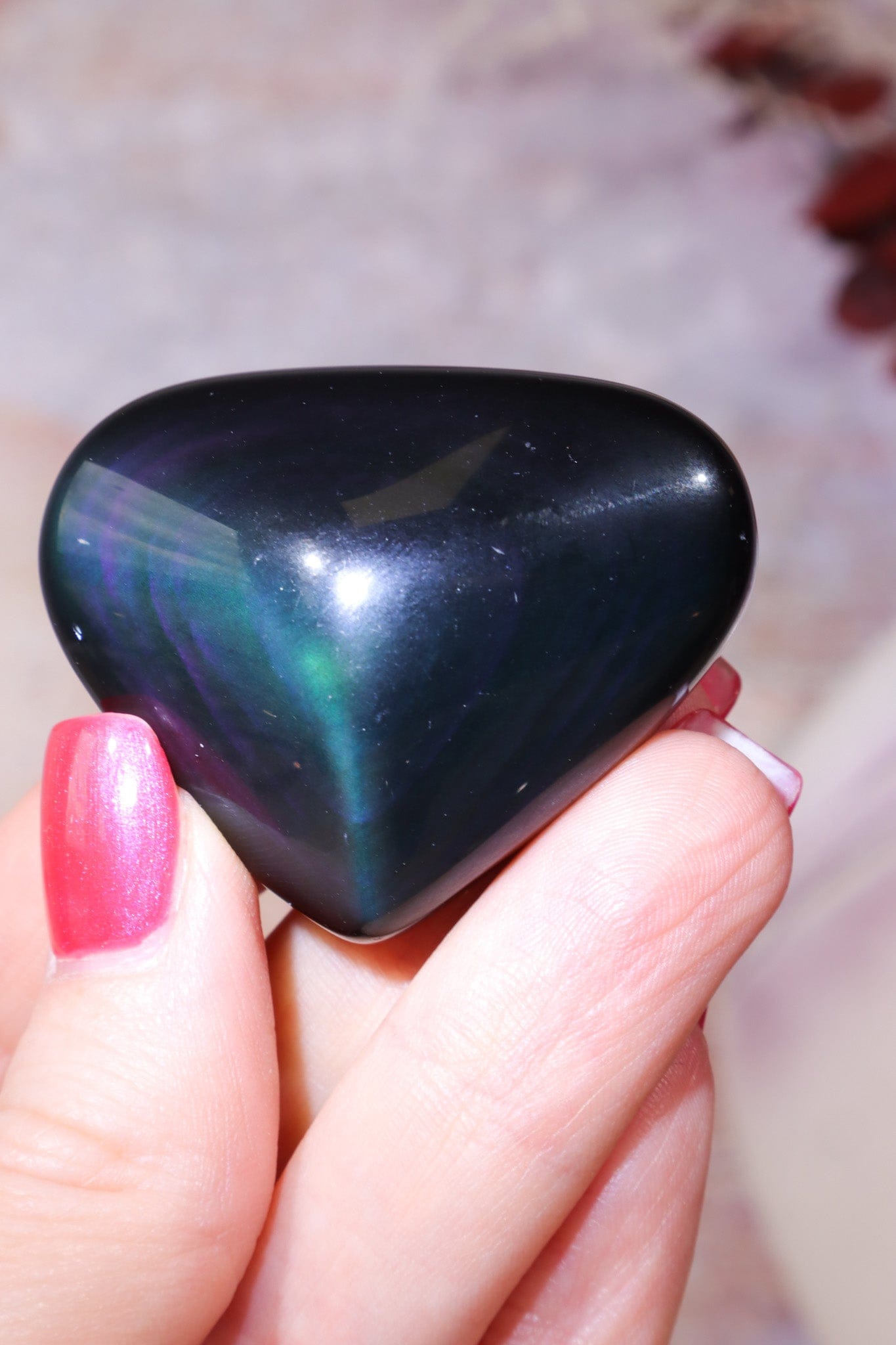 Rainbow Obsidian Heart 4.5cm Hearts Tali & Loz Crystals