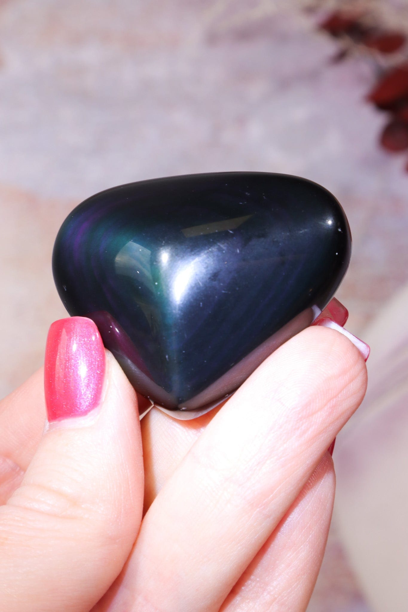 Rainbow Obsidian Heart 4.5cm Hearts Tali & Loz Crystals