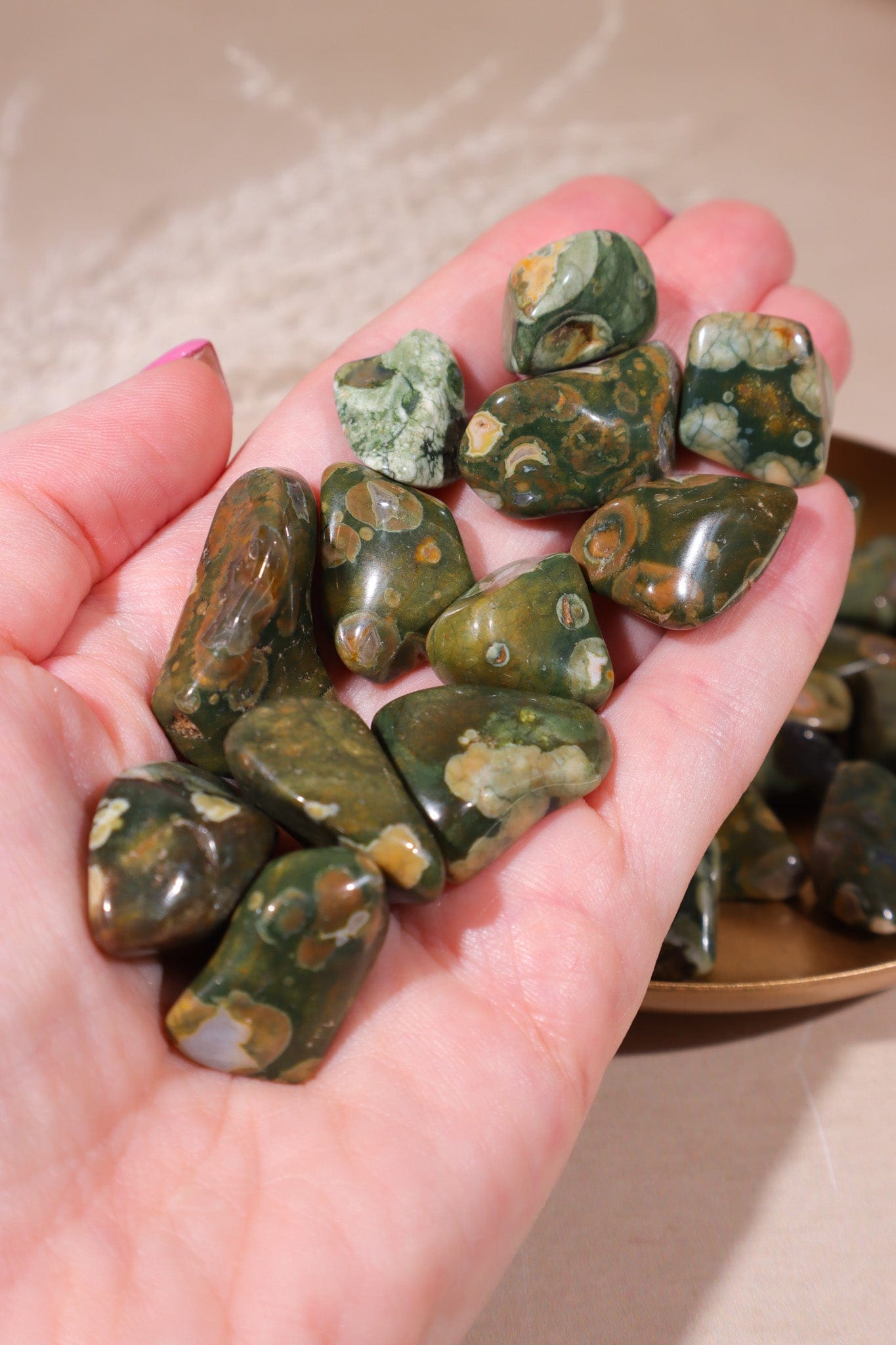 Rainforest Rhyolite Tumblestones 20-30mm - Tali & Loz Crystals