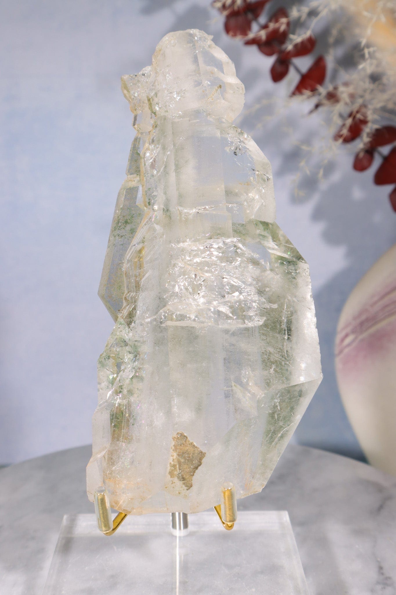 Rare Elestial Quartz With Chlorite Inclusions 15cm Specimen Tali & Loz Crystals
