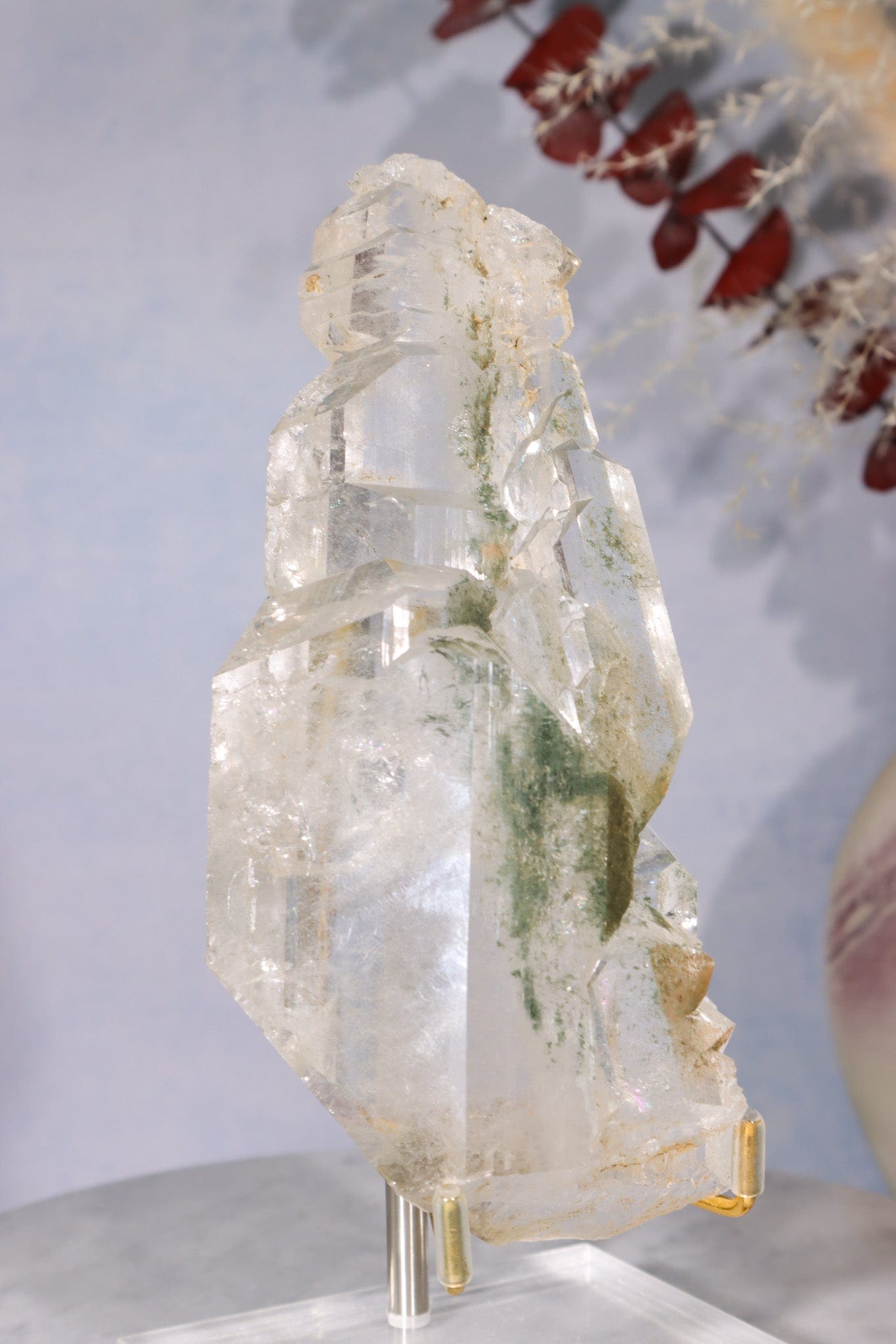 Rare Elestial Quartz With Chlorite Inclusions 15cm Specimen Tali & Loz Crystals