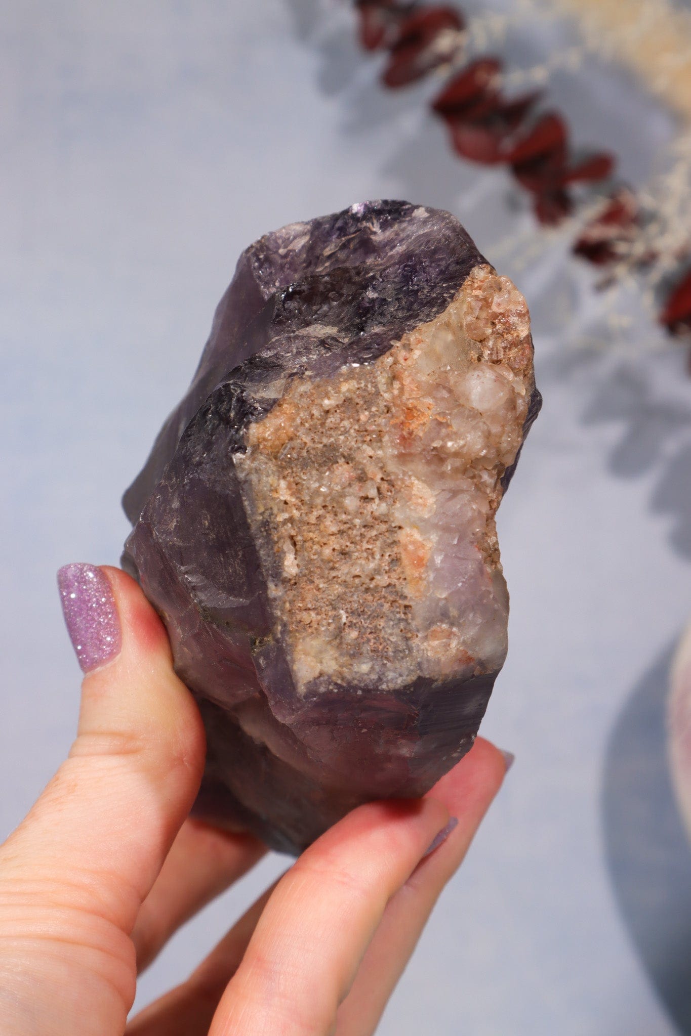 Raw Chevron Amethyst Root 474gr Specimen Tali & Loz Crystals