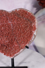 Red Amethyst Heart On Custom Stand 14cm Hearts Tali & Loz Crystals