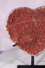 Red Amethyst Heart On Custom Stand 14cm Hearts Tali & Loz Crystals