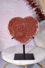 Red Amethyst Heart On Custom Stand 14cm Hearts Tali & Loz Crystals