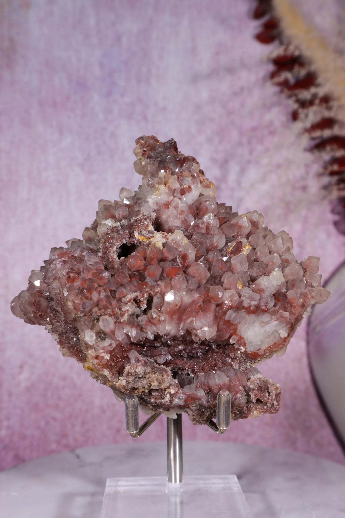 Red Phantom Quartz Cluster | 110mm | Morocco Quartz Tali & Loz Crystals
