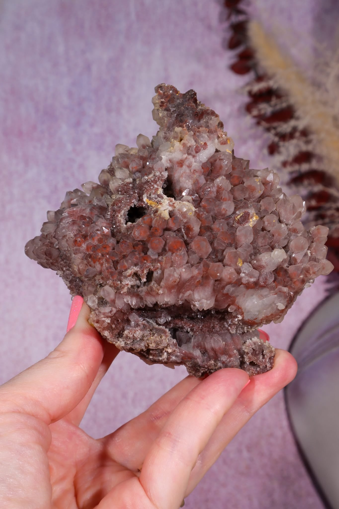Red Phantom Quartz Cluster | 110mm | Morocco Quartz Tali & Loz Crystals