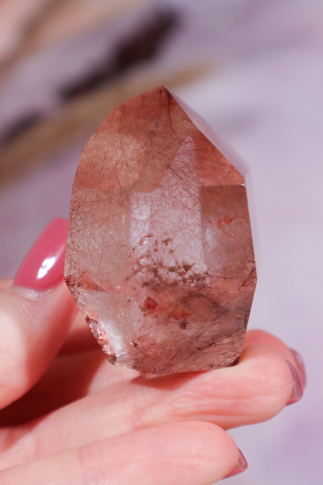 Red Rutilated Quartz Tower 4.5cm - Tali & Loz Crystals