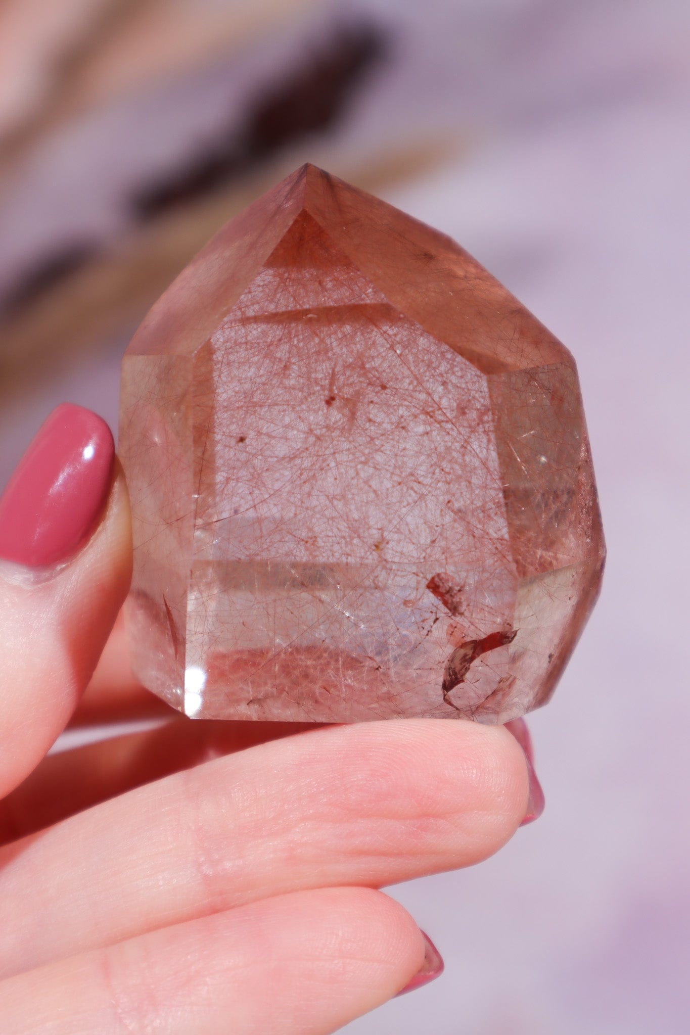 Red Rutilated Quartz Tower 4.5cm - Tali & Loz Crystals