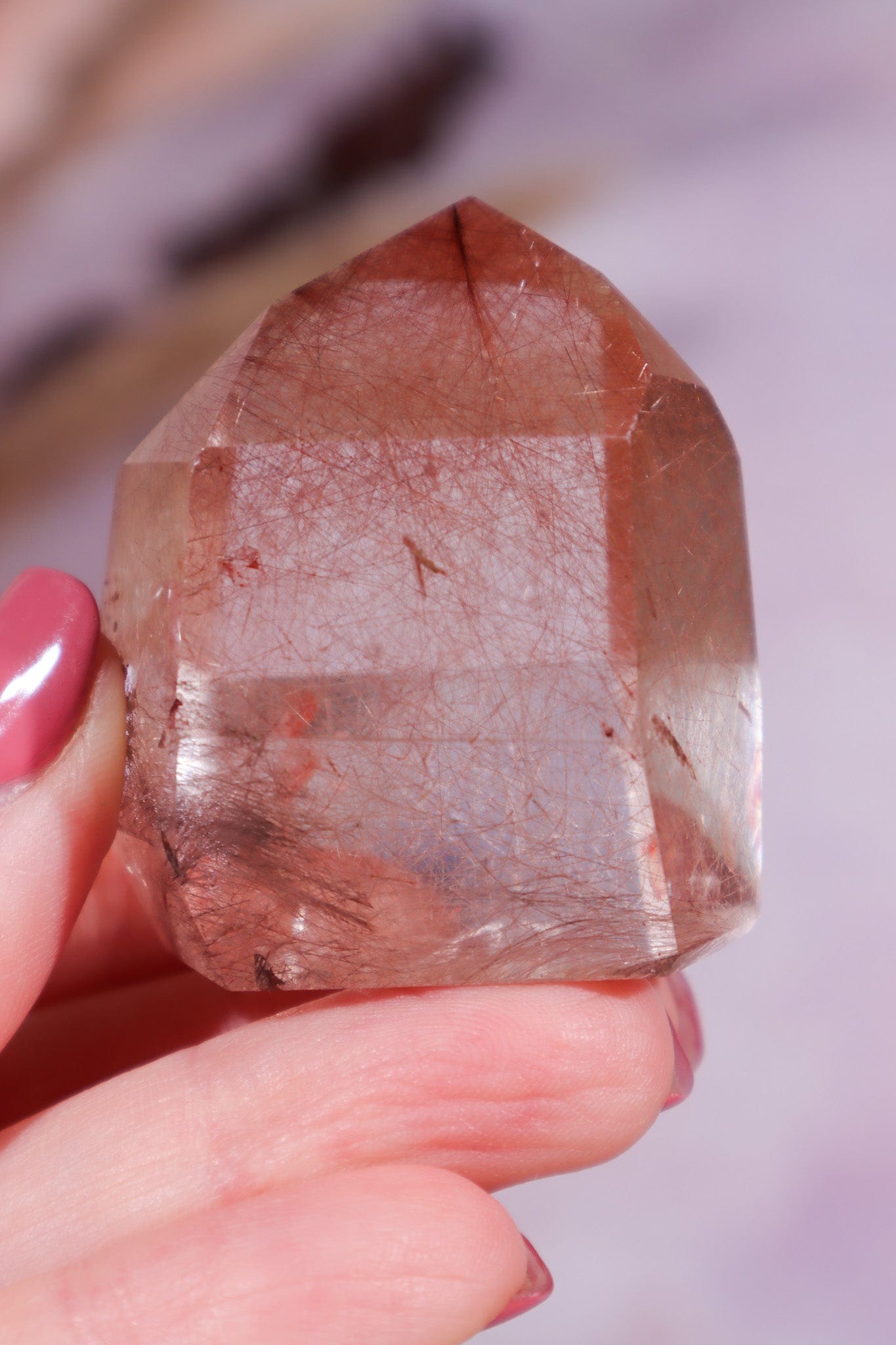 Red Rutilated Quartz Tower 4.5cm - Tali & Loz Crystals