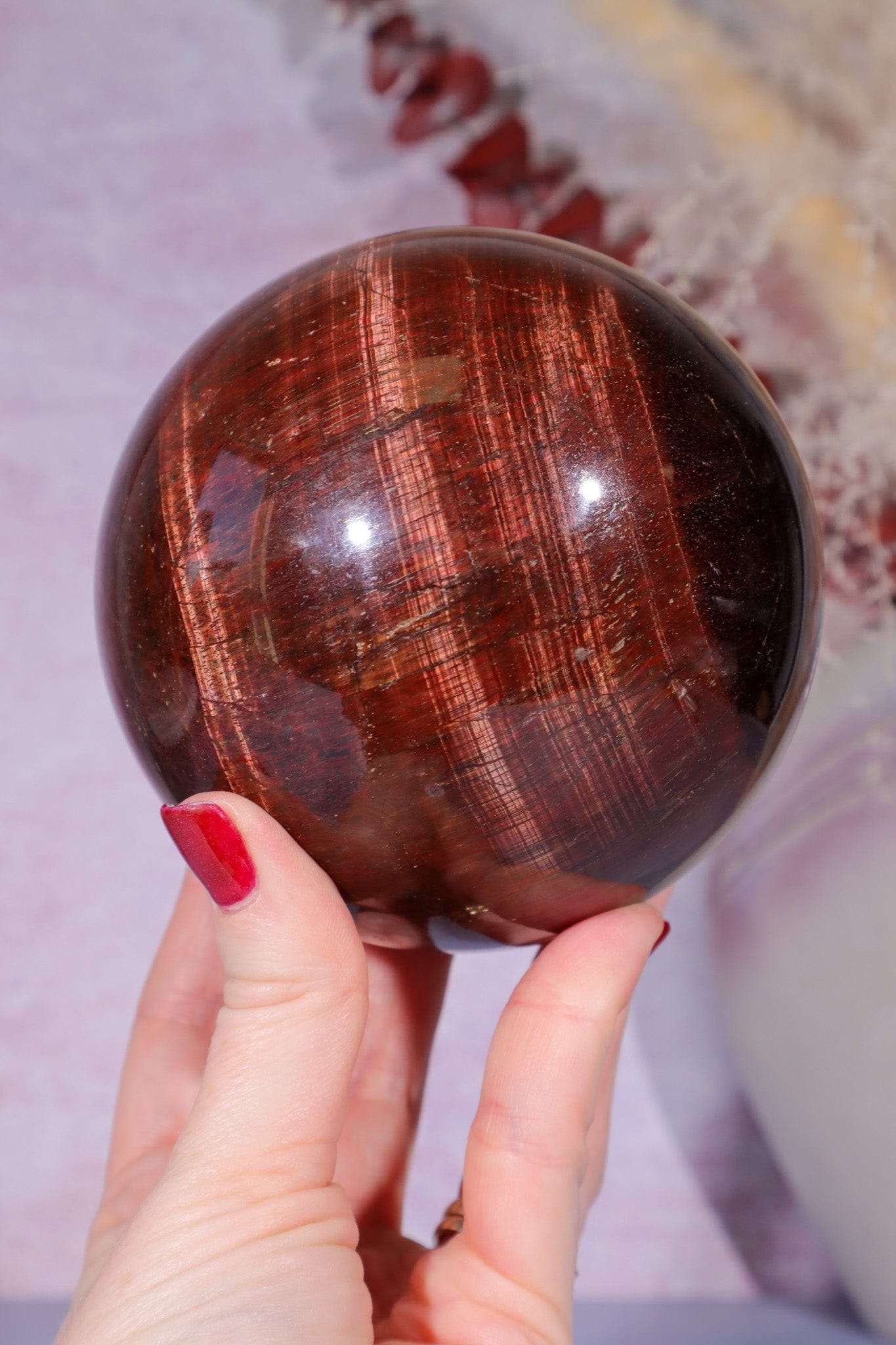 Red Tigers Eye Sphere 1.3kg Spheres Tali & Loz