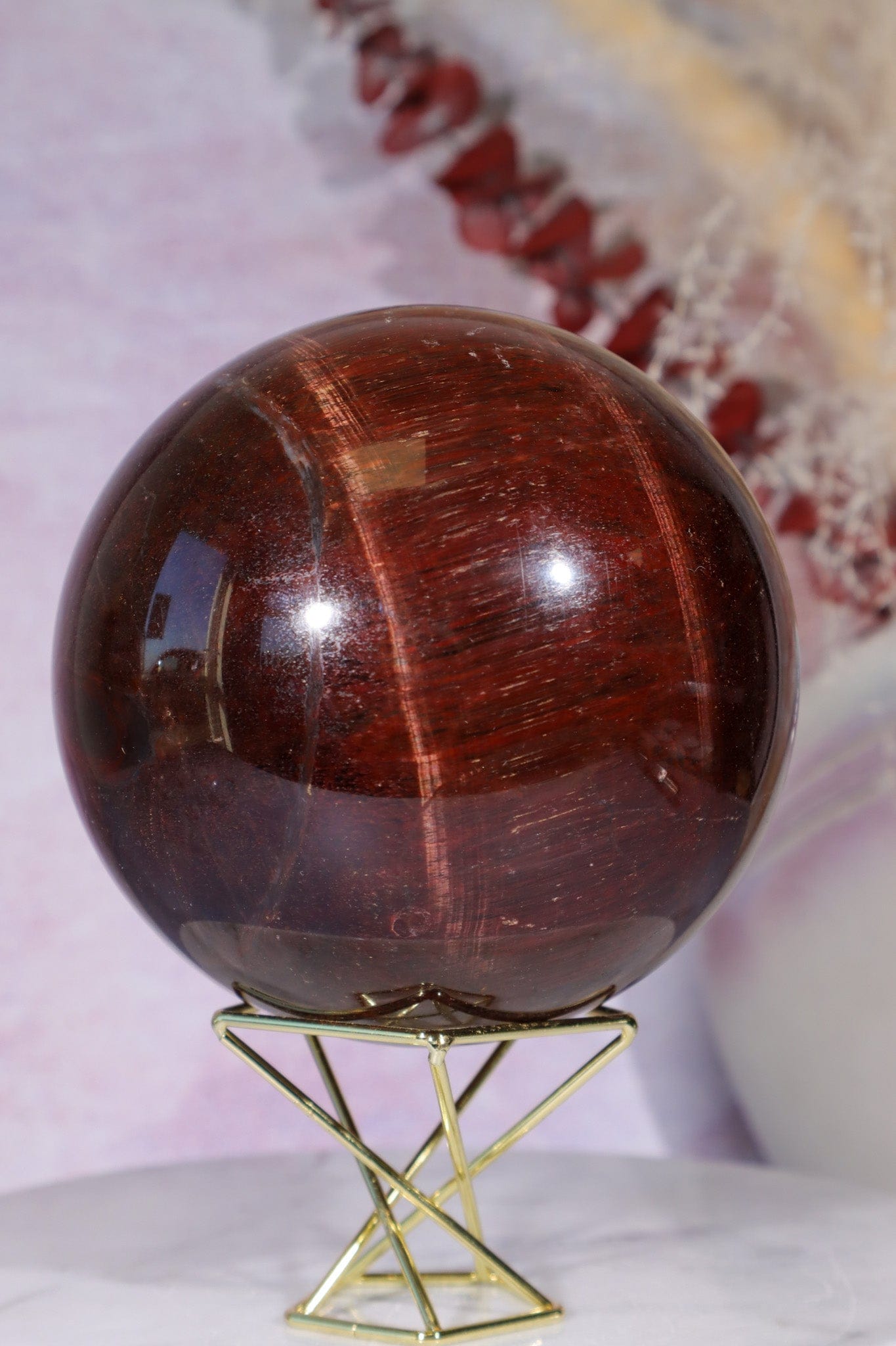 Red Tigers Eye Sphere 1.3kg Spheres Tali & Loz
